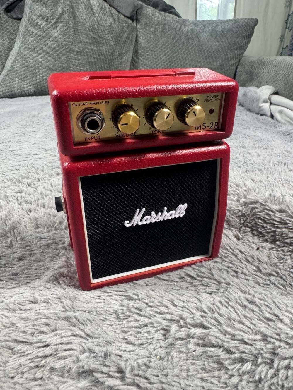 Marshall Mini Amplifier Red MS-2R Battery & Plug Micro Guitar Amplifier Works
